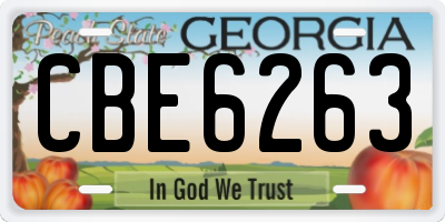 GA license plate CBE6263