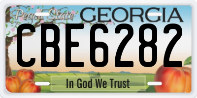 GA license plate CBE6282