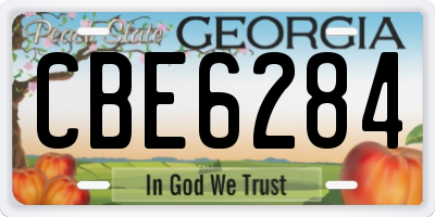 GA license plate CBE6284