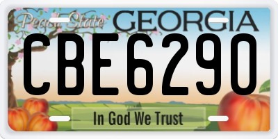 GA license plate CBE6290
