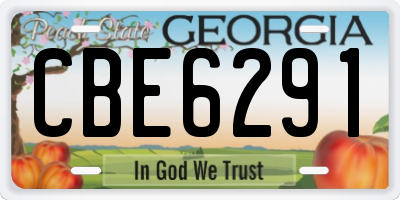 GA license plate CBE6291