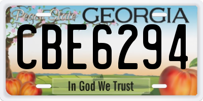 GA license plate CBE6294