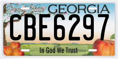GA license plate CBE6297