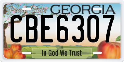 GA license plate CBE6307
