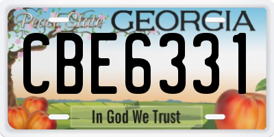 GA license plate CBE6331