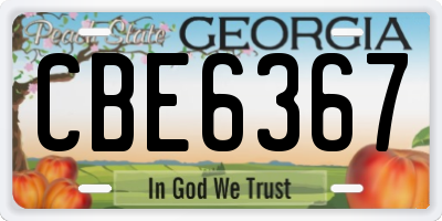 GA license plate CBE6367