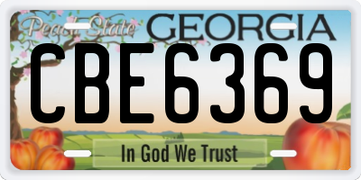 GA license plate CBE6369