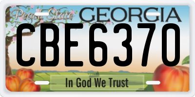 GA license plate CBE6370