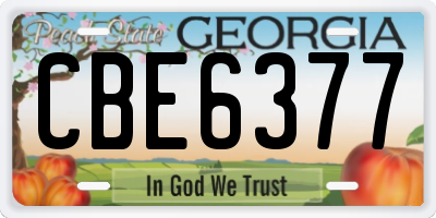GA license plate CBE6377
