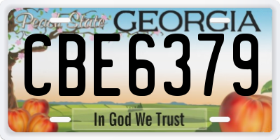 GA license plate CBE6379