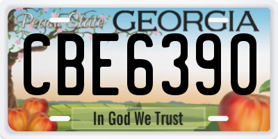 GA license plate CBE6390