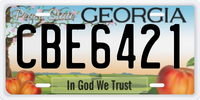 GA license plate CBE6421