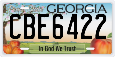 GA license plate CBE6422