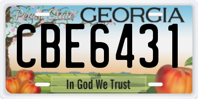 GA license plate CBE6431