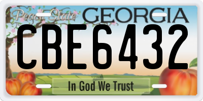 GA license plate CBE6432