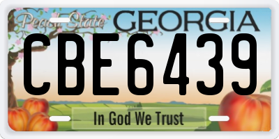 GA license plate CBE6439