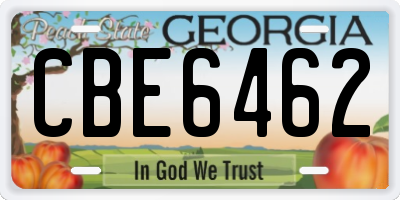 GA license plate CBE6462