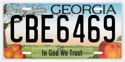 GA license plate CBE6469