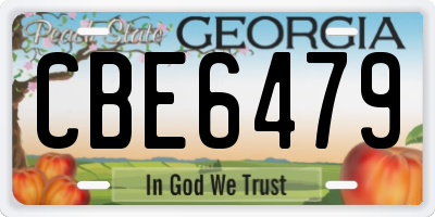 GA license plate CBE6479