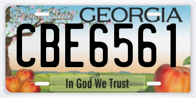 GA license plate CBE6561