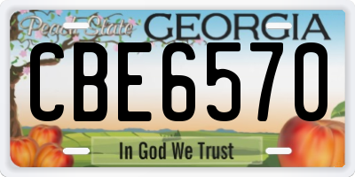 GA license plate CBE6570
