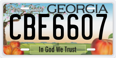 GA license plate CBE6607