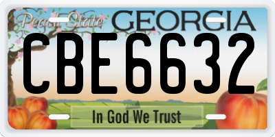GA license plate CBE6632