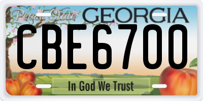 GA license plate CBE6700