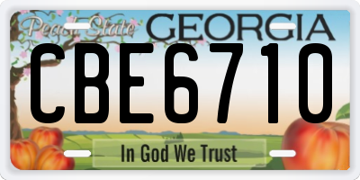 GA license plate CBE6710
