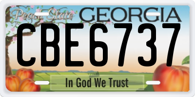 GA license plate CBE6737