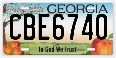 GA license plate CBE6740