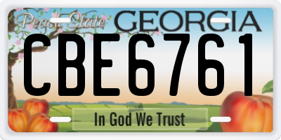 GA license plate CBE6761