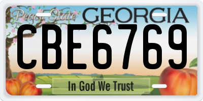 GA license plate CBE6769