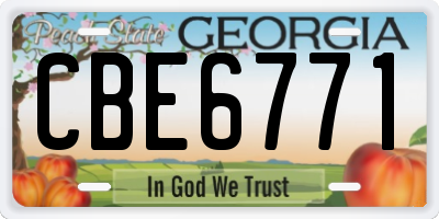 GA license plate CBE6771
