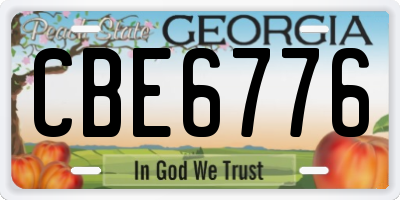 GA license plate CBE6776