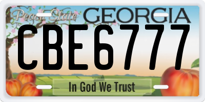 GA license plate CBE6777