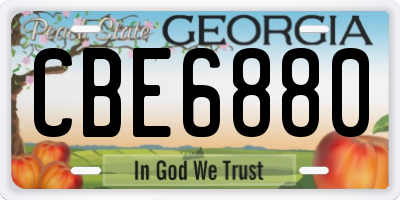 GA license plate CBE6880