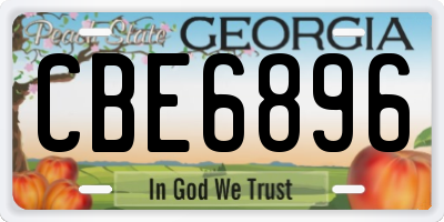 GA license plate CBE6896