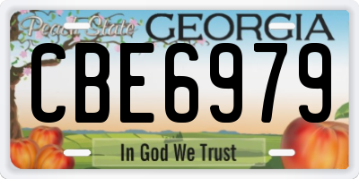 GA license plate CBE6979