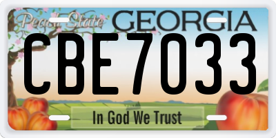 GA license plate CBE7033