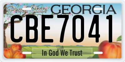 GA license plate CBE7041
