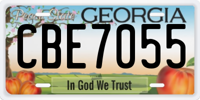 GA license plate CBE7055