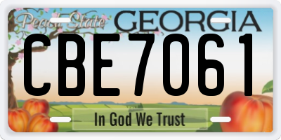 GA license plate CBE7061
