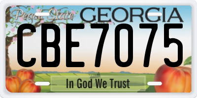 GA license plate CBE7075
