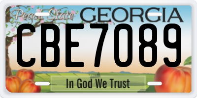 GA license plate CBE7089