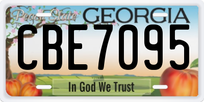 GA license plate CBE7095