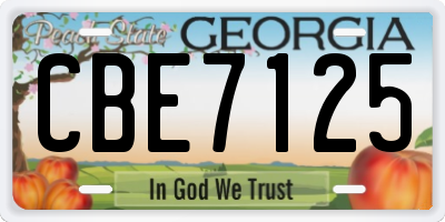 GA license plate CBE7125