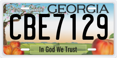 GA license plate CBE7129