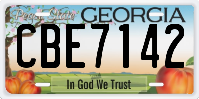 GA license plate CBE7142