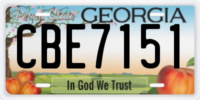 GA license plate CBE7151